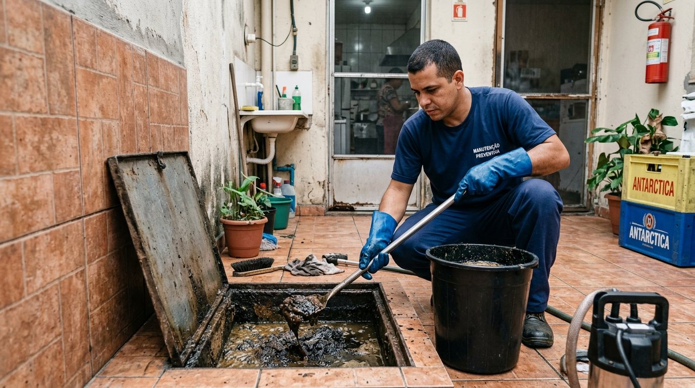 Limpeza de Caixa de Gordura com Equipe em Teresina‑PI