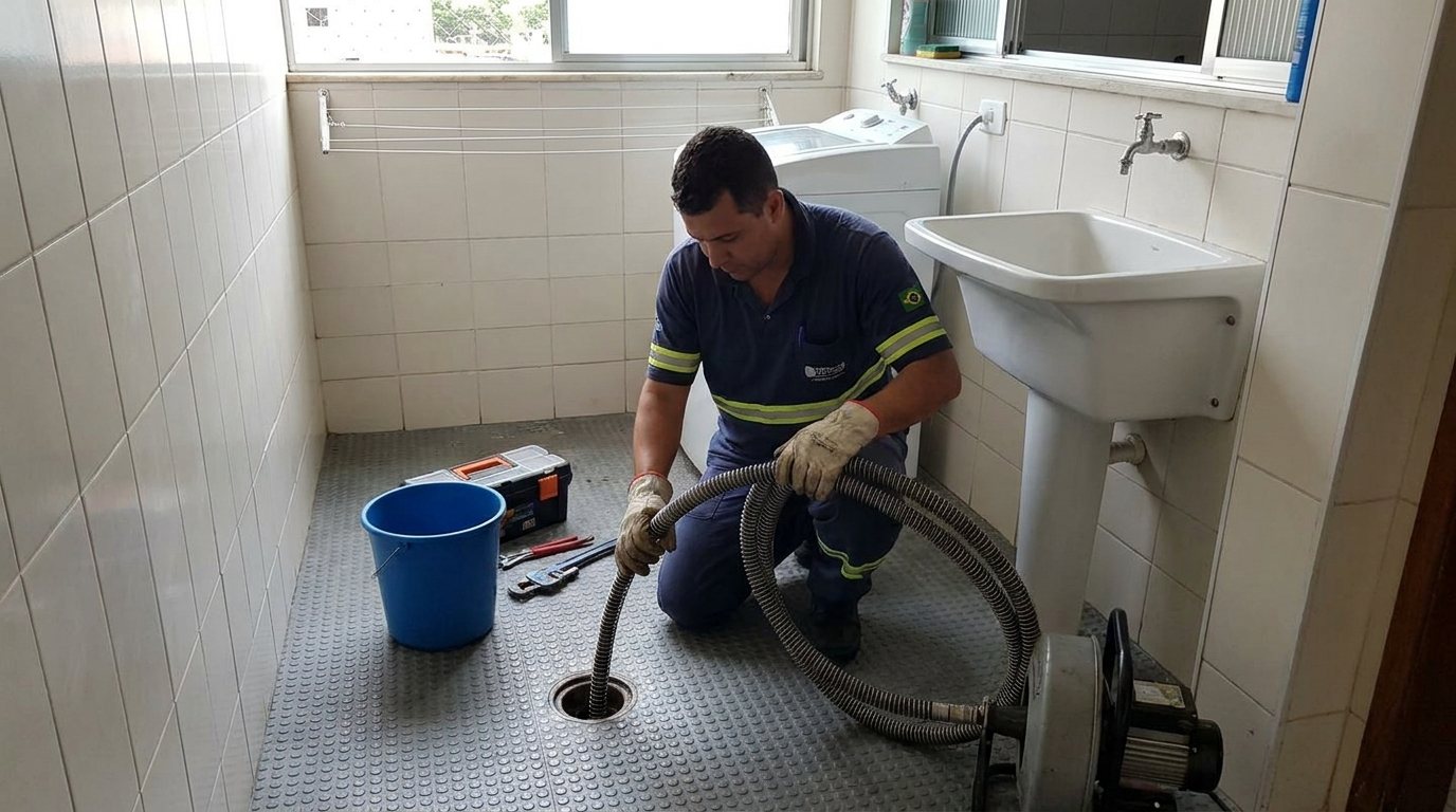 Ponto de Esgoto na Lavanderia em Teresina‑PI